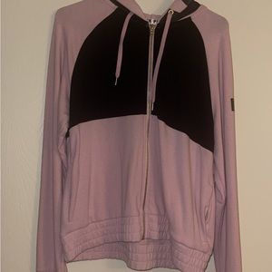 PINK , pink and black full zip jacket